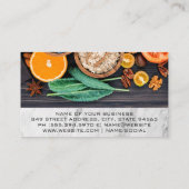 テーブルの新鮮な食べ物 名刺 (裏面)