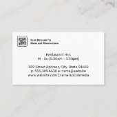 テーブルの朝食 |カフェ 名刺 (裏面)