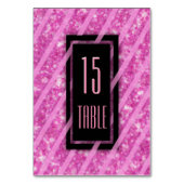 テーブルの第|モダンなピンクのグリッター テーブルナンバー (裏面)