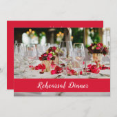 テーブルの設定のリハーサルの夕食の招待状 招待状 (正面/裏面)