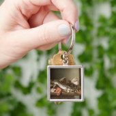 テーブルの魚の静物画 キーホルダー (手)