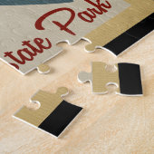 テーブルのrock湖の魚のヴィンテージ旅行 ジグソーパズル (側面)