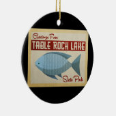 テーブルのrock湖の魚のヴィンテージ旅行 セラミックオーナメント (右)