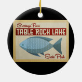 テーブルのrock湖の魚のヴィンテージ旅行 セラミックオーナメント (裏面)