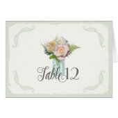 テーブルはヴィンテージに素朴な花のメーソンジャーと番号を付けます (正面横)