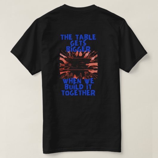 テーブルは大きくなっていく Tシャツ (デザイン裏面)