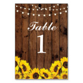 テーブルは結婚式のヒマワリに木製の花カードと番号を付けます テーブルナンバー (正面)