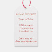 テーブルへのストロベリーファーム ギフトタグ (裏面)