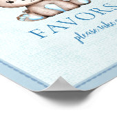 テーブルをかわいいブラウンベア赤ちゃんシャワー ポスター (角)