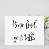 「テーブルを見つけて」のシー結婚ティングカードの看板 招待状 (スタンド正面)