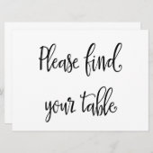 「テーブルを見つけて」のシー結婚ティングカードの看板 招待状 (正面/裏面)
