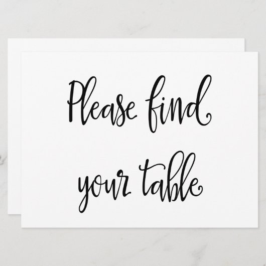 「テーブルを見つけて」のシー結婚ティングカードの看板 招待状 (正面/裏面)