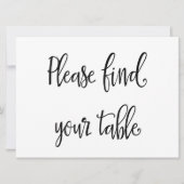 「テーブルを見つけて」のシー結婚ティングカードの看板 招待状 (正面)