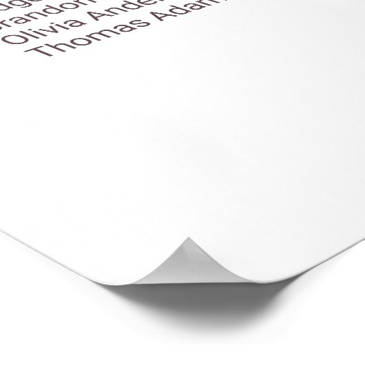 テーブルエレガントピンクフローラ結婚の座席表12 ポスター (角)