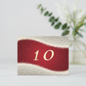 テーブルエレガント番号まぶしいキラキラ赤 ポストカード (スタンド正面)