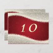 テーブルエレガント番号まぶしいキラキラ赤 ポストカード (正面/裏面)