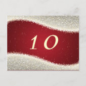 テーブルエレガント番号まぶしいキラキラ赤 ポストカード (正面)