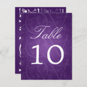テーブルエレガント番号愛の紫色の花盛 ポストカード (正面/裏面)