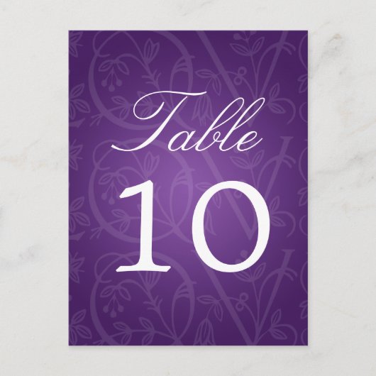 テーブルエレガント番号愛の紫色の花盛 ポストカード (正面)