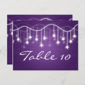 テーブルエレガント番号輝く星の紫 ポストカード (正面/裏面)