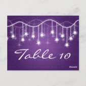 テーブルエレガント番号輝く星の紫 ポストカード (裏面)