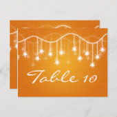 テーブルエレガント番号輝く星オレンジ ポストカード (正面/裏面)