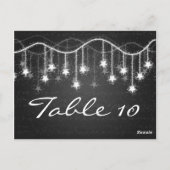 テーブルエレガント番号輝く星ブラック ポストカード (裏面)