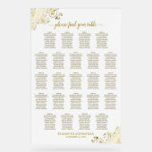 テーブルエレガント金ゴールド白結婚の座席表23 アクリルサイン (正面)