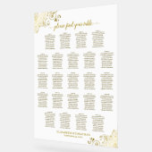 テーブルエレガント金ゴールド白結婚の座席表23 アクリルサイン (傾斜)