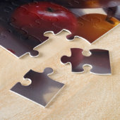 テーブルオイルの絵の上に座っている果物のボウル ジグソーパズル (側面)