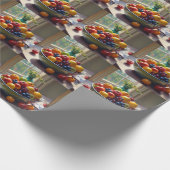 テーブルオイル塗装にフルーツクラシカルのボウル ラッピングペーパー (角)