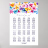 テーブルカラフルフローラ結婚の座席表20 ポスター (正面)