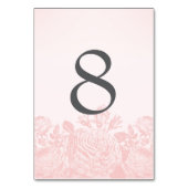 テーブルカードヴィンテージのばら色のパステル: ローズクォーツ テーブルナンバー (裏面)