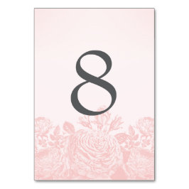 テーブルカードヴィンテージのばら色のパステル: ローズクォーツ テーブルナンバー