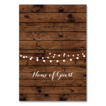 テーブルカード名結婚Guest's Wood Place