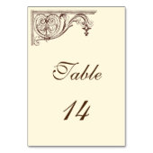 テーブルカード結婚番号のヴィンテージ テーブルナンバー (正面)
