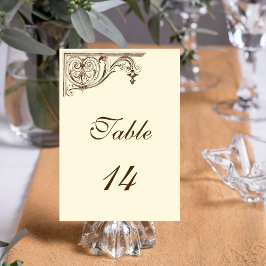 テーブルカード結婚番号のヴィンテージ テーブルナンバー
