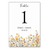 テーブルカード野草植物性テーマカップル名 テーブルナンバー (裏面)