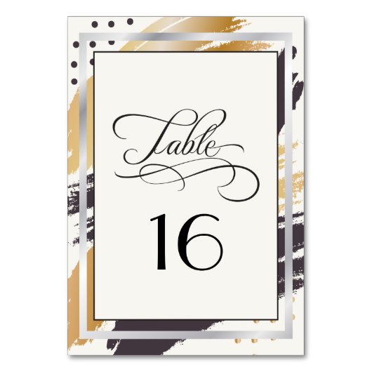 テーブルカード | モダン絵を描線とタイポグラフィ (正面)