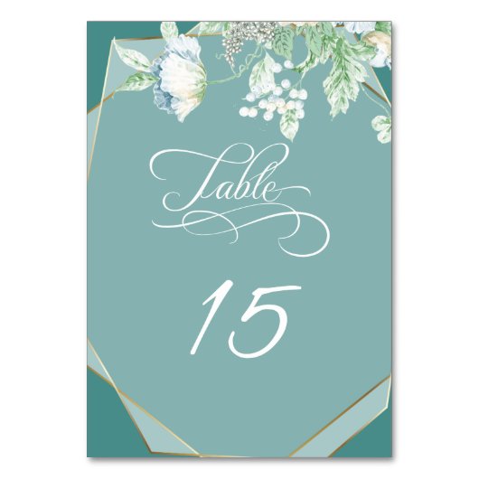 テーブルカード | ワイルドフラワーとベリー幾何学模様 (裏面)