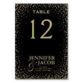 テーブルカード|黒および金ゴールド テーブルナンバー (裏面)