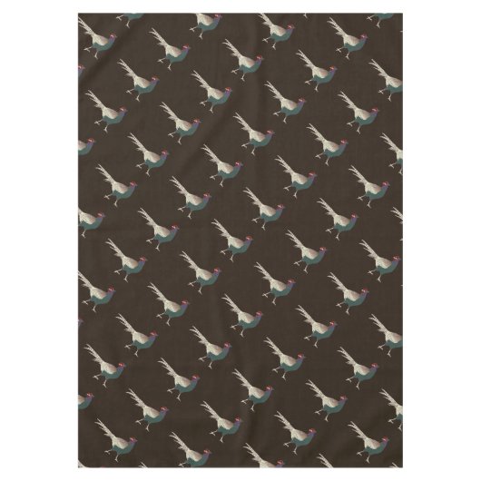 テーブルクロスのキジの茶色の感謝祭 テーブルクロス (正面)