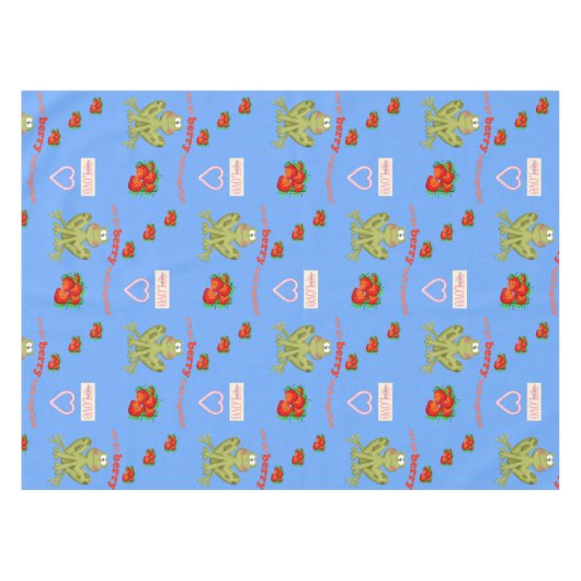 テーブルクロスのバレンタインデーベリーカエルの愛 テーブルクロス (正面(横))