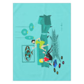 テーブルクロスのレトロの女の子の夜 テーブルクロス (正面)