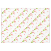 テーブルクロスの春のレトロのピンクのチューリップの花 テーブルクロス (正面(横))