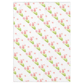 テーブルクロスの春のレトロのピンクのチューリップの花 テーブルクロス (正面)