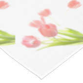 テーブルクロスの春のレトロのピンクのチューリップの花 テーブルクロス (アングル)