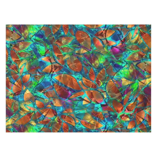 テーブルクロスの花柄の抽象芸術のステンドグラス テーブルクロス (正面(横))