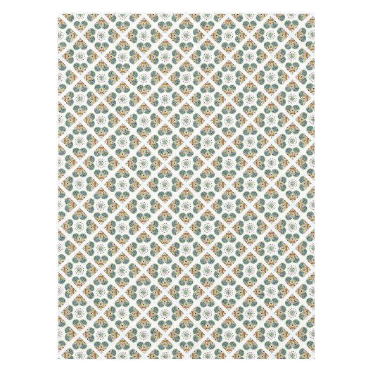 テーブルクロスカントリーコテージグリーンラティスプリント テーブルクロス (正面)