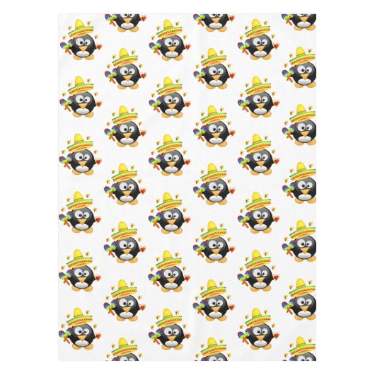 テーブルクロスバレンタインデペンギンハート テーブルクロス (正面)